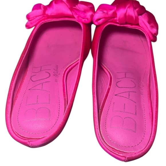 3 x $40 Vibrant Fuchsia Satin Bow Mules - Picture 5 of 8